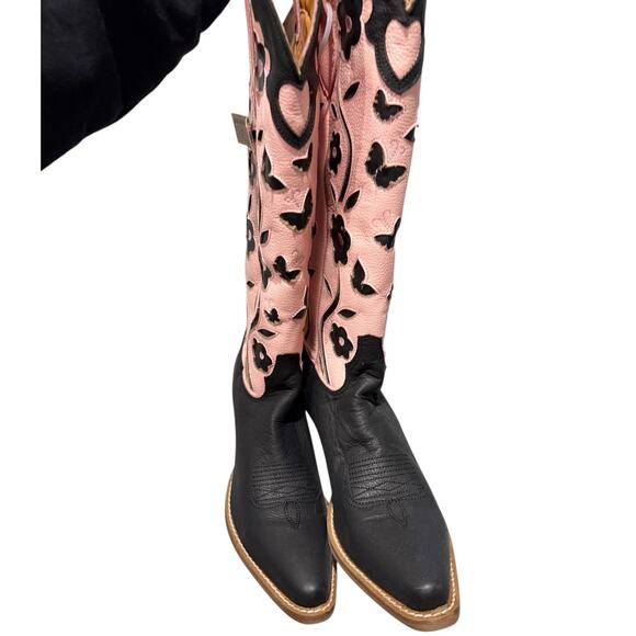 NWT Dingo Goodness Gracious Leather Floral Western Boot Black/Pink Size 7.5 - Picture 7 of 9
